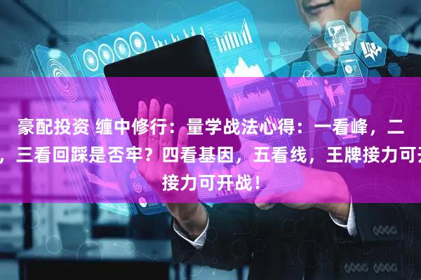 豪配投资 缠中修行：量学战法心得：一看峰，二看桥，三看回踩是否牢？四看基因，五看线，王牌接力可开战！